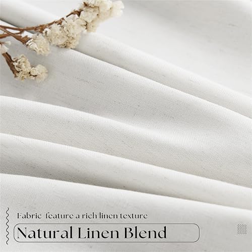 TWODRAPES Beige White Pinch Pleated Full Blackout Curtains 2 Panels Set Linen Room Darkening 100% Black Out Window Curtains 96 Inch for Living Room Bedroom Thermal Insulated Pinch Pleat Drapes with Hooks Rings - Image 5