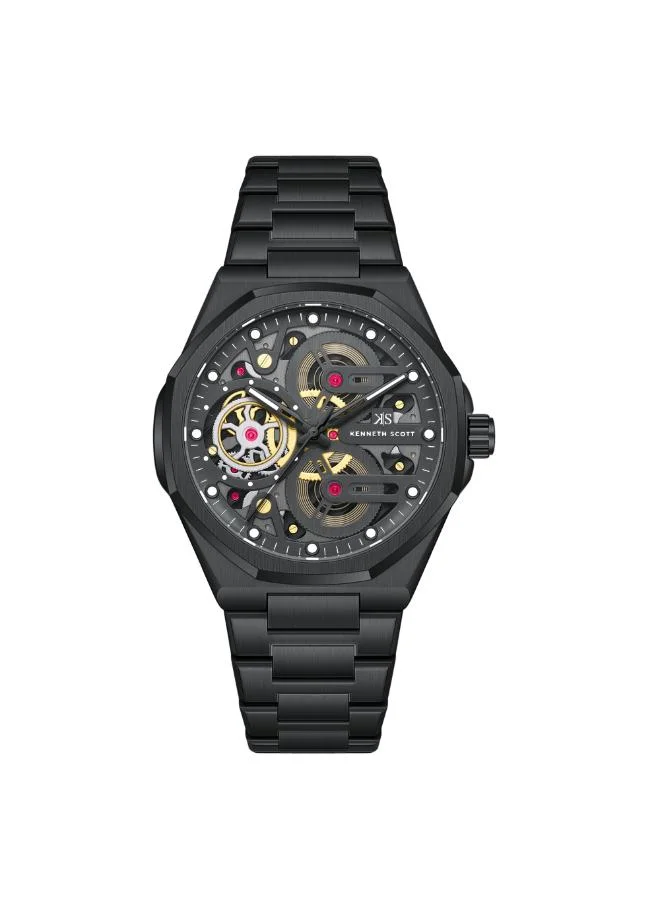 Kenneth Scott Men's Miyota 3H Black  Dial Watch - K26012-BBBB