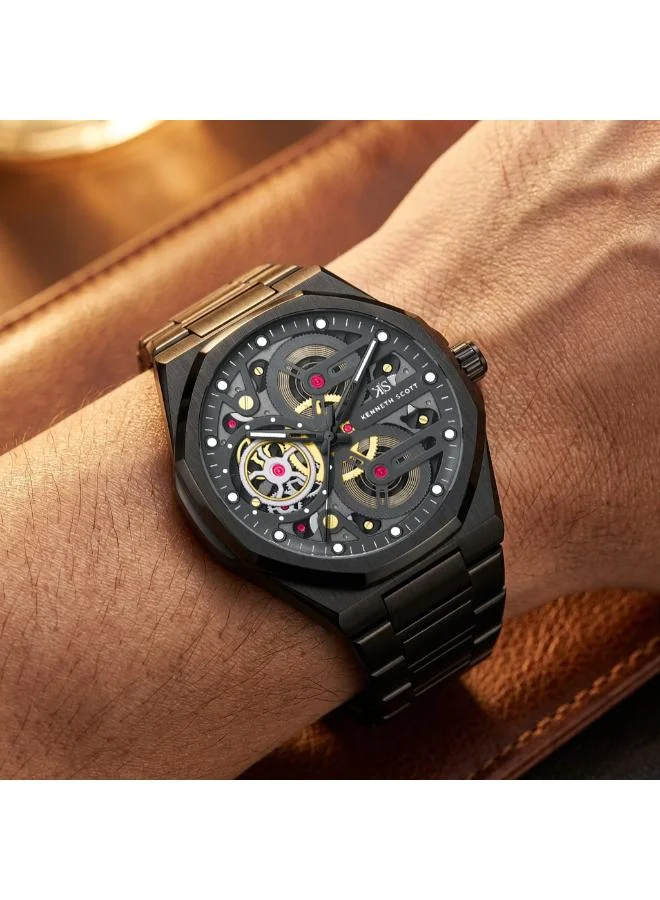 Kenneth Scott  Kenneth Scott Men's Miyota 3H Black  Dial Watch - K26012-BBBB for Men | Best Price UAE