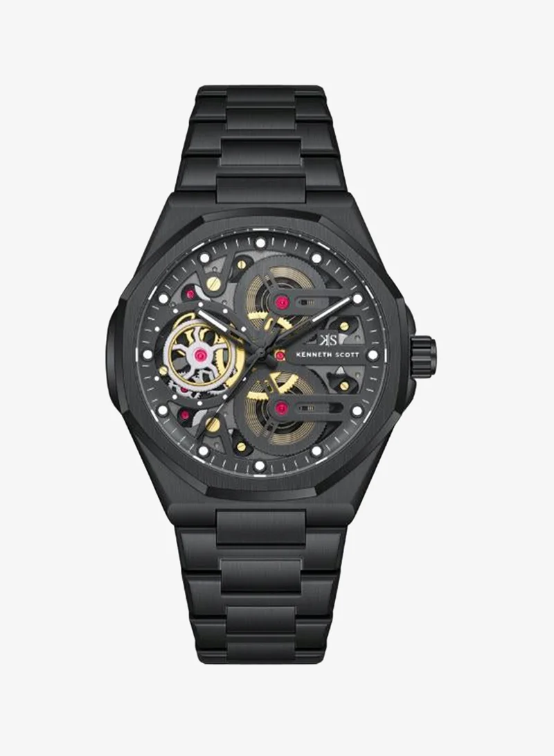 KENNETH SCOTT Kenneth Scott Men's Miyota 3H Black  Dial Watch - K26012-BBBB