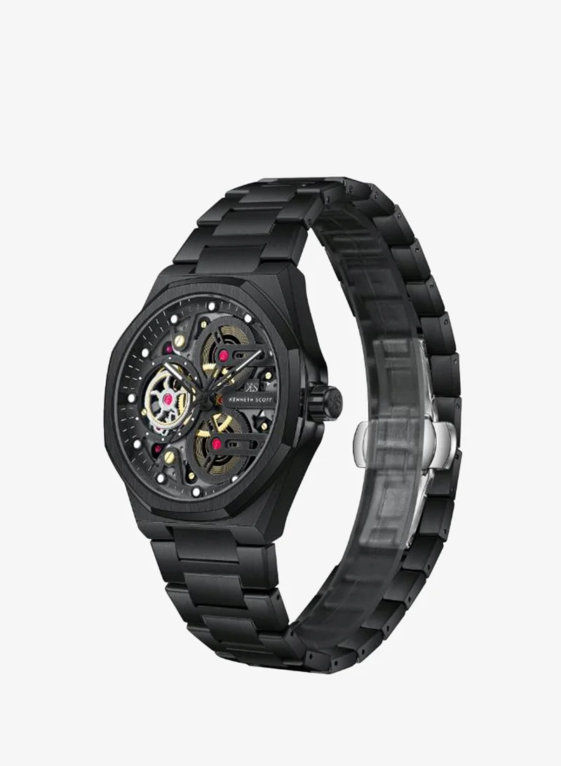 KENNETH SCOTT Kenneth Scott Men's Miyota 3H Black  Dial Watch - K26012-BBBB