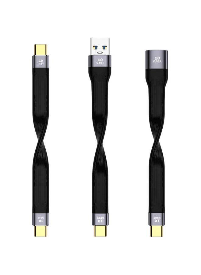 Double-headed Type-c Pd Fast Charging Usb3.1 High-speed Hard Drive 40g Cropped Usb4 100w Lightning 3-Color:C Revolution C Male 4.0 Cord 240W - Image 2