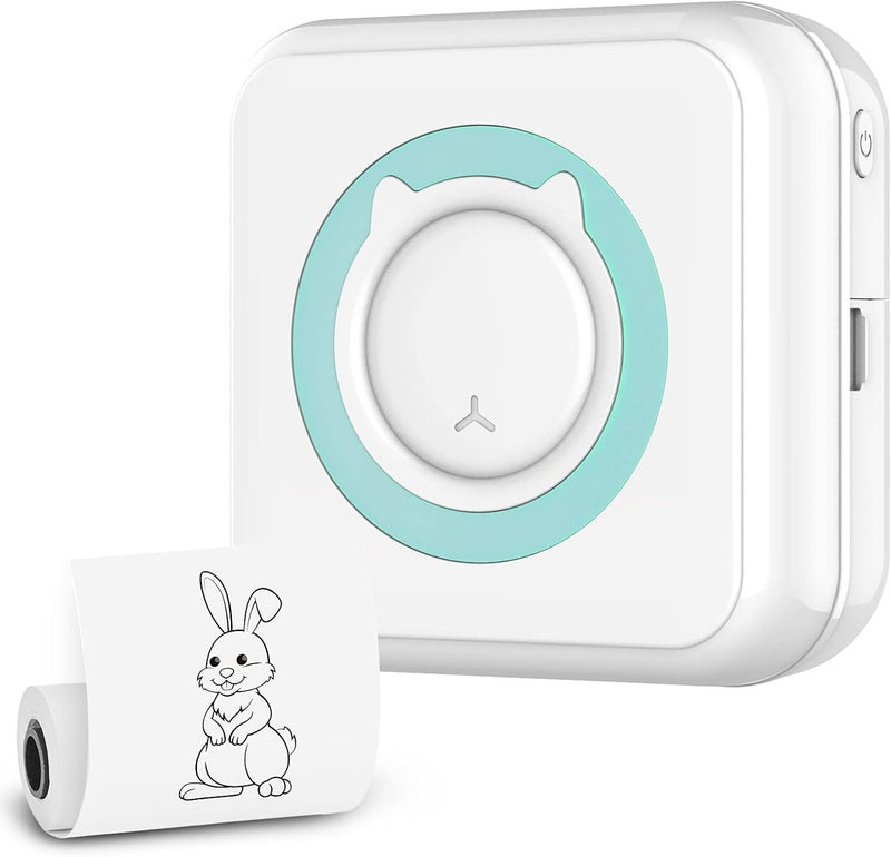 Mini Pocket Sticker Printer, 1Pcs Bluetooth Wireless Portable Mobile Printer Machine Thermal Printer for Notes, Memo, Photo, Pocket Label Receipt Printer Compatible with iOS u0026 Android - Image 1