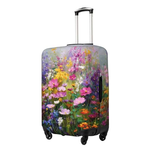 Worltoldb Spring Floral Travel Luggage Cover Polyester Suitcase Protector Washable Baggage Covers Fits 2224 Inch - Image 3