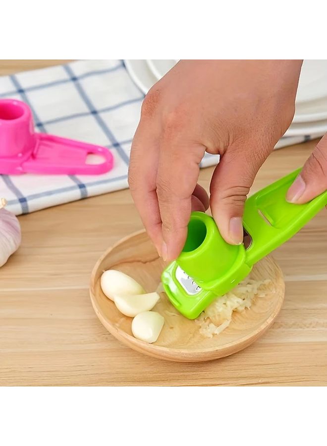 Green Plastic Garlic Press Mincer Crusher for Kitchen Camping - Image 4