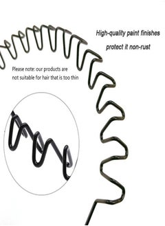 Generic Metal Headbands, 2 Pack Fashion Unisex Black Hairband Spring Wave Non Slip Sports Headwear Hair Hoop Hair Accessories (2 Pack)  - Image 2