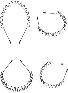 Generic Metal Headbands, 2 Pack Fashion Unisex Black Hairband Spring Wave Non Slip Sports Headwear Hair Hoop Hair Accessories (2 Pack)  - Image 3