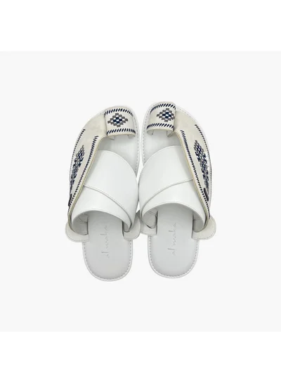 الواحة Men's Embroidered Slip-On Arabic Sandals