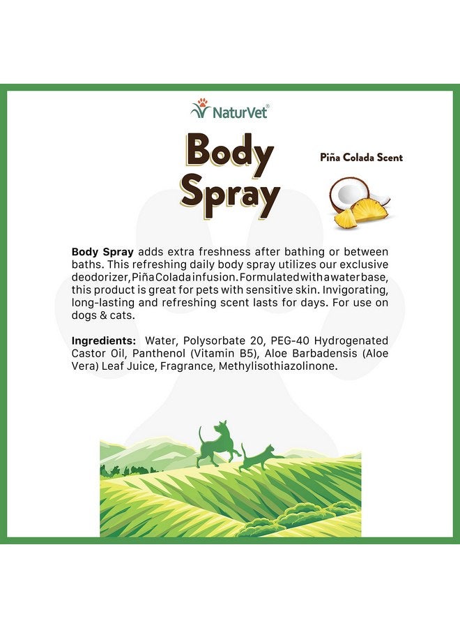NaturVet Body Spray with Piña Colada Scent for Dogs & Cats 8 oz