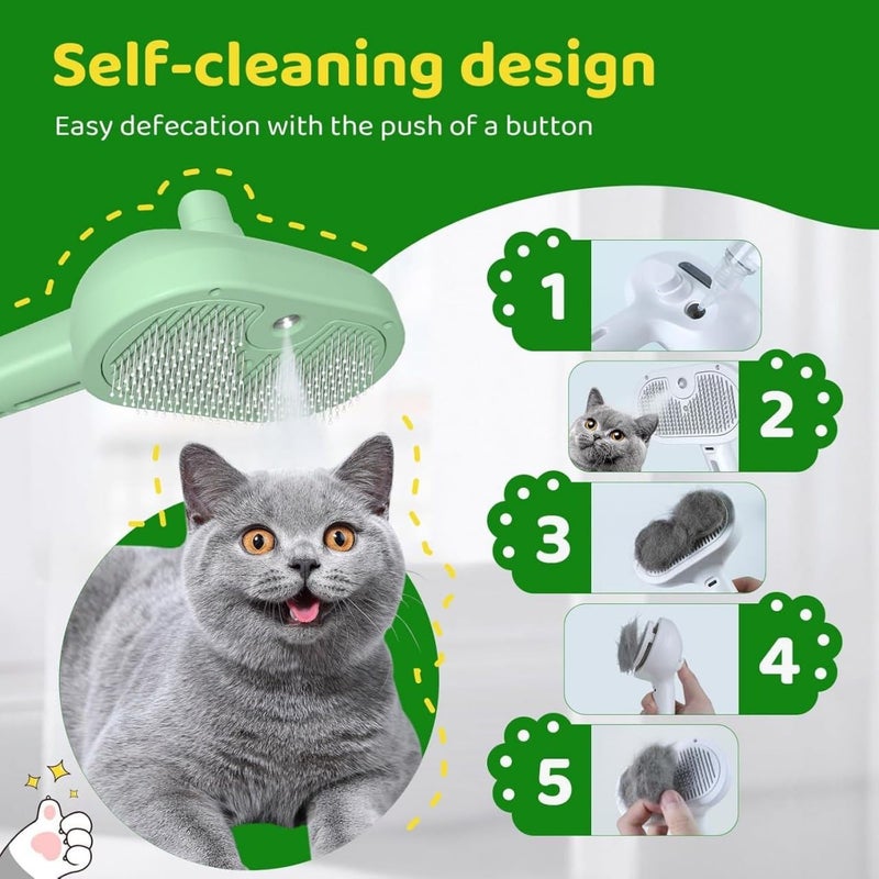 APURK 2 In 1 Multi Purpose Steaming & Rolling Brush | Rechargeable Grooming Comb | Remove Mat Shedding | Pet Care Accessories | Portable Bath Free Pet Hair Cleaning Brush (Pack of 1,Multicolor) - Image 3