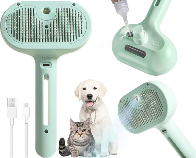 APURK 2 In 1 Multi Purpose Steaming & Rolling Brush | Rechargeable Grooming Comb | Remove Mat Shedding | Pet Care Accessories | Portable Bath Free Pet Hair Cleaning Brush (Pack of 1,Multicolor) - Image 2