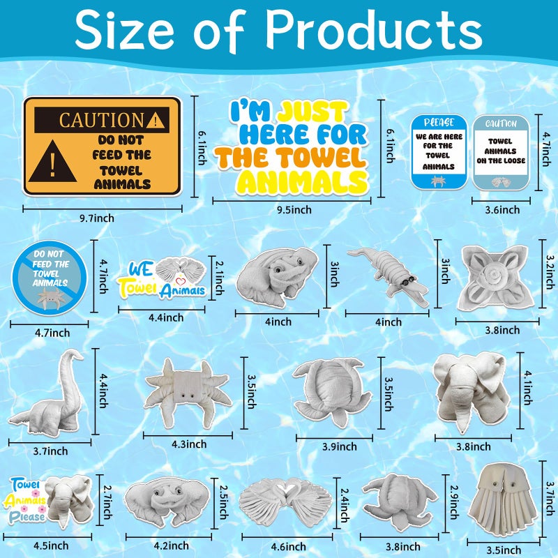 Wxiben Towel Animals Cruise Door Magnets - Wxiben 18PCS Sea Ocean Cruise Door Decorations Magnetic Funny Animals Cruise Ship Door Decorations Magnet Stickers for Carnival Cabin Refrigerator Decor - Image 2