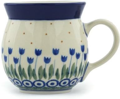 Polish Pottery Bubble Mug 8 oz Water Tulip