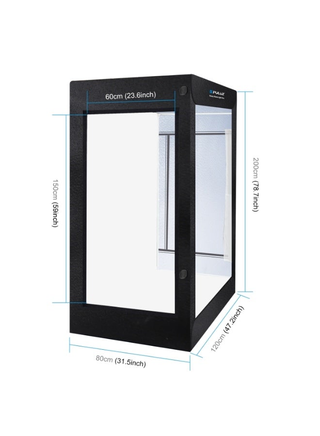 بولوز عدة تصوير احترافية PULUZ مزودة بصندوق إضاءة بطول 2 متر وبقدرة 240 واط بدرجة حرارة لون 5500 كلفن، مخصصة لتصوير الملابس أو البورتريه لنماذج البالغين - Image 3