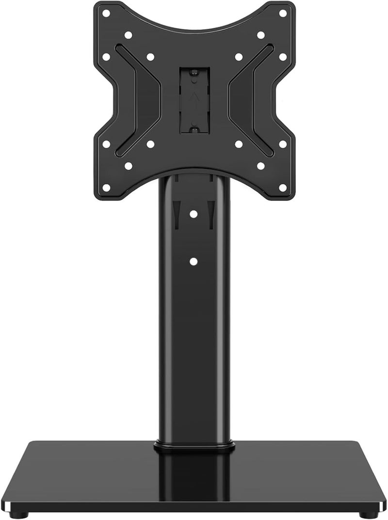 TVON Universal TV Stand Base, Swivel Table Top TV Stand for 20-43 inch TVs/Monitors with 4 Level Height Adjustment and Tempered Glass Base, Holds up to 88 Lbs, VESA 200x200mm - Image 1