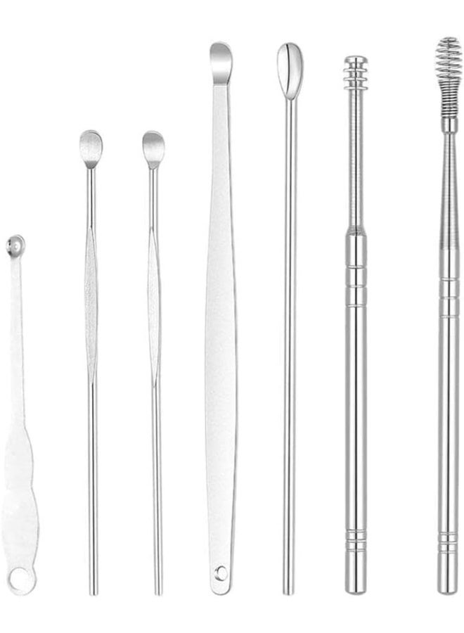 Generic 6/7pcs Ear Cleaning Spring Kit Ear Cleaner Wax Pickers Springs Kit Ear Care Spoon Curette Ear Cleaner Pick Cleaner Sticks  - Image 1