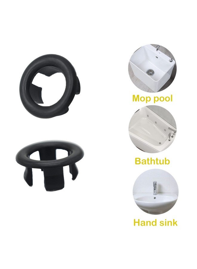 Alovexiong Alovexiong 4 Pack Bathroom Basin Sink Round Hole Trim Overflow Cover Rings Hole Insert in Cap Hollow Ring Triangle for Hole Diameter Replacement Ceramic Pots for Home,Sink,Bathroom,Kitchen (black) - Image 3