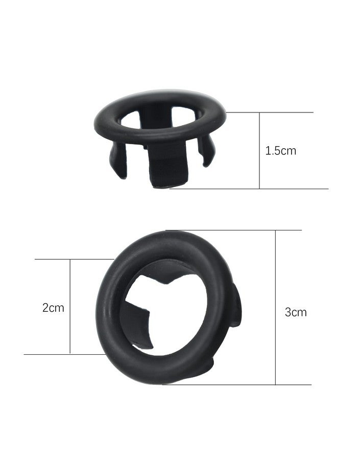 Alovexiong Alovexiong 4 Pack Bathroom Basin Sink Round Hole Trim Overflow Cover Rings Hole Insert in Cap Hollow Ring Triangle for Hole Diameter Replacement Ceramic Pots for Home,Sink,Bathroom,Kitchen (black) - Image 2
