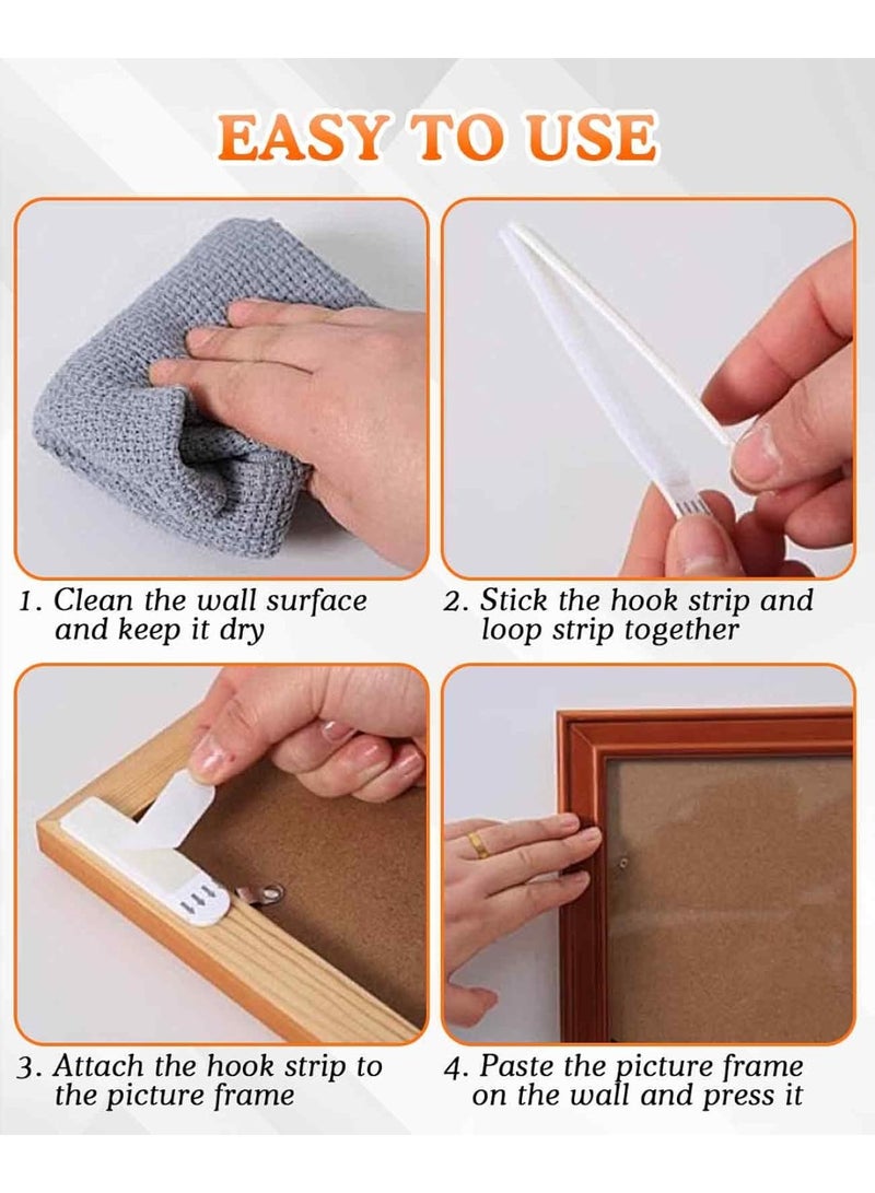 36-Pair Heavy Duty No-Nail Picture Hanging Strips, Heavy Duty Sticky Picture Hangers for Walls, Hanging Pictures Without Nail,Frame Mounting Strips White，for Frame Hanging Poster Strips Christmas Decorations - Image 3