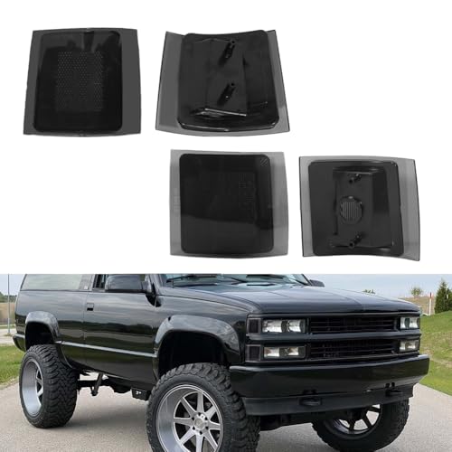 Tonsya For 1994-1999 Chevrolet C/K 1500 2500 3500 Pickup;94-99 1500 2500 Suburban;1995-1999 Chevrolet Tahoe，94 Chevrolet Full Size Blazer Front Turn Signal Side Marker light housings Smoked Lens 4pcs - Image 1