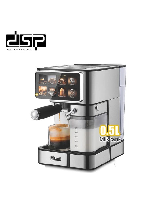 DSP Professional Coffee and Espresso Machine with 1.8L Water Tank and 0.5L Milk Tank KA3149 - Image 1