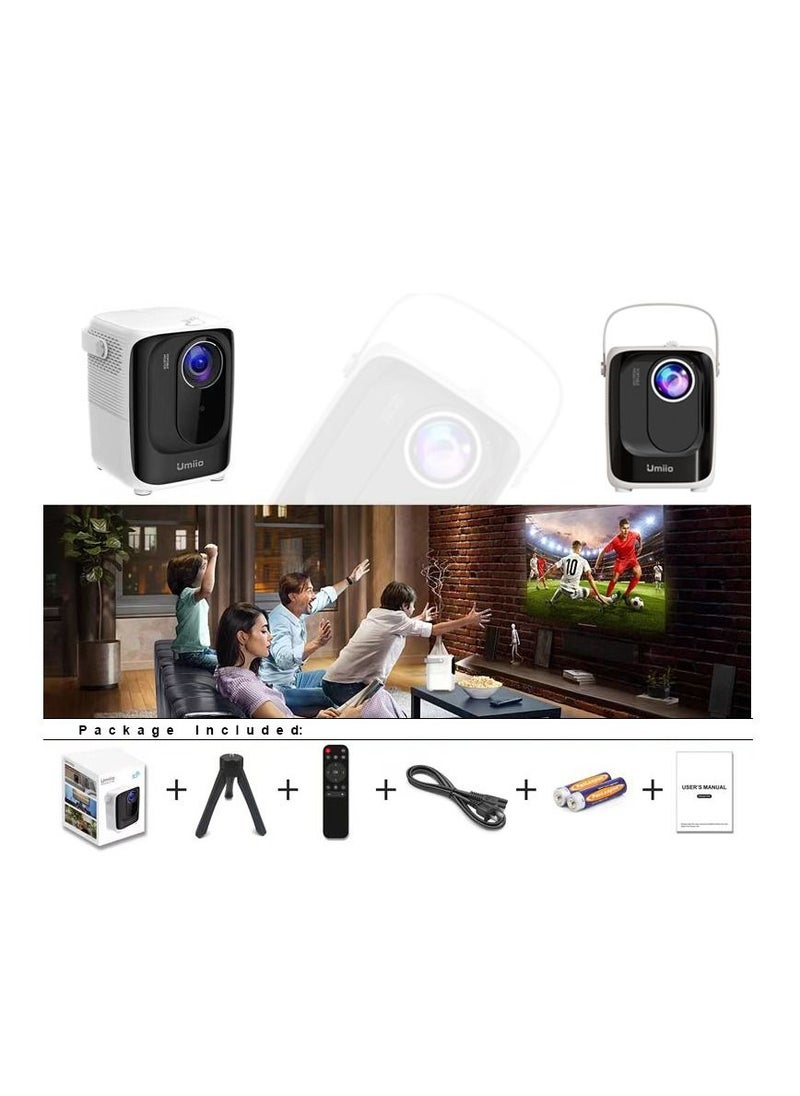 Android Video Projector Supports 5G WiFi Bluetooth, Ultra HD Supported,Portable Movie Projector Compatible With IOS and Android Phones With Stand