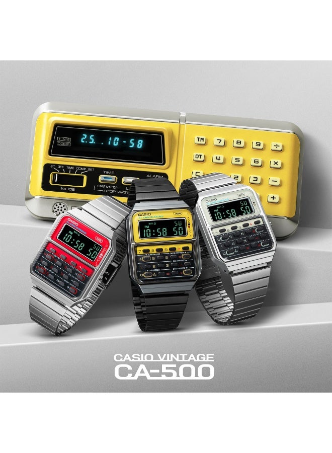 كاسيو ساعة كاسيو CA-500WEGG-9B الرقمية الكلاسيكية – بتصميم ذهبي مع آلة حاسبة - Image 3