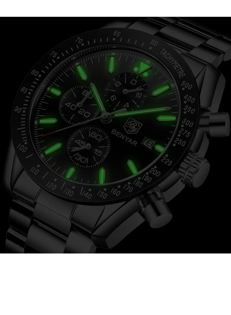 BENYAR  BY BENYAR Mens Watches Analog Quartz Chronograph Waterproof Watch for Men Business Work Sport Casual Classic Stainless Steel Dress Men's Wrist Watches Elegant Gifts for Men for Men | Best Price UAE
