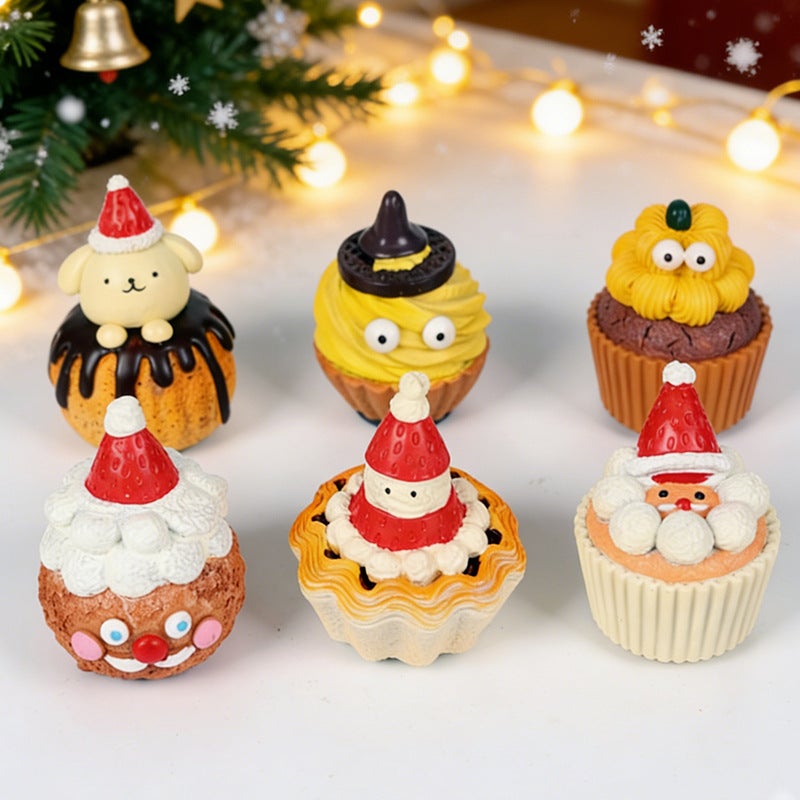 Christmas Series Cake Fridge Magnets - Cartoon Resin Decor - Image 4