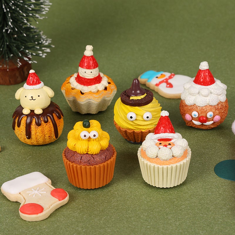 Christmas Series Cake Fridge Magnets - Cartoon Resin Decor - Image 3