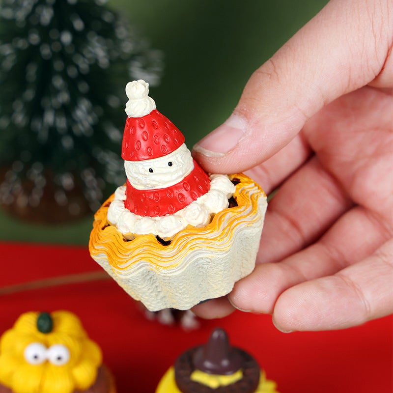 Christmas Series Cake Fridge Magnets - Cartoon Resin Decor - Image 5