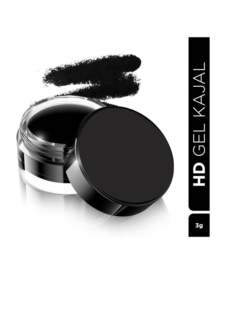 Seven Seas Seven Seas HD Gel Kajal Eyebrows and eyeliner your eyes Long Lasting  Waterproof and Smudge Proof Black Kajal  - Image 3