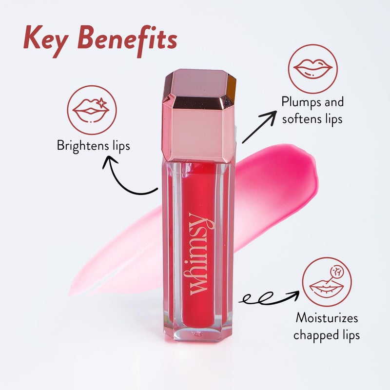 Whimsy Natural Organic Lip Gloss for Kids  Non Sticky Lightweight Hydrating Tinted Liquid Lip Gloss  Long Lasting Glossy Finish Baby Pink - Image 5