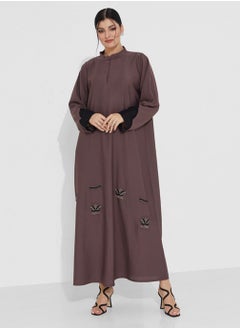 Rosette Abaya Embroidered Stylish Abaya  - Image 4