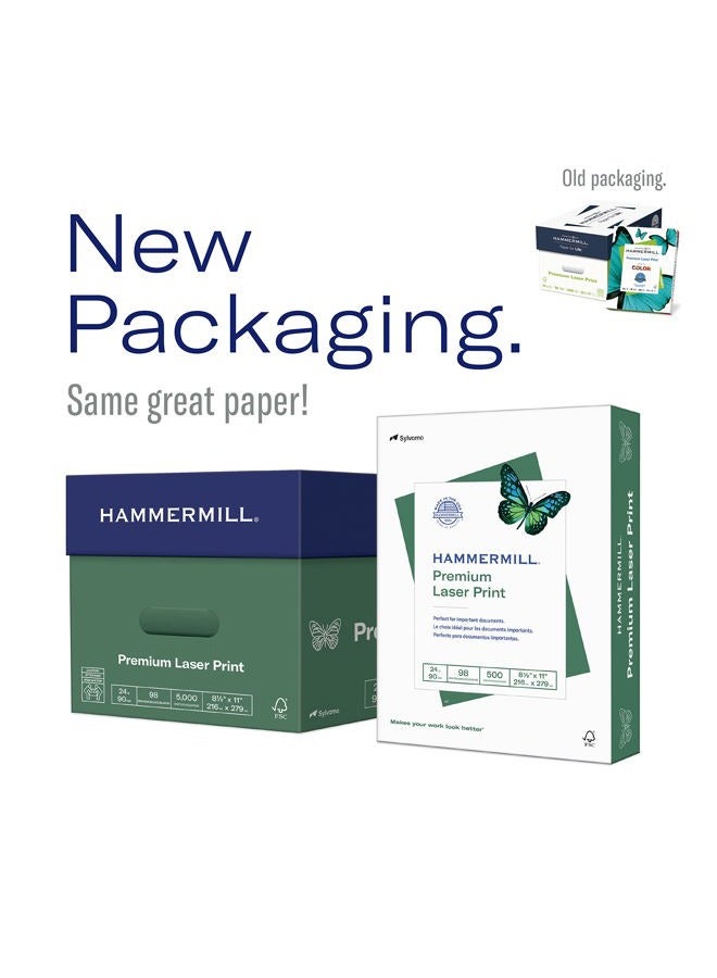 Hammermill Printer Paper, Premium Laser Print 32 lb, 8.5 x 11-8 Ream (4000 Sheets) - 98 Bright, Made in the USA, 104646C - Image 4