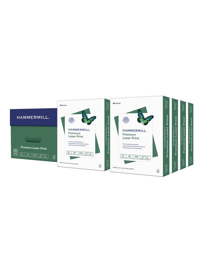 Hammermill Printer Paper, Premium Laser Print 32 lb, 8.5 x 11-8 Ream (4000 Sheets) - 98 Bright, Made in the USA, 104646C - Image 1
