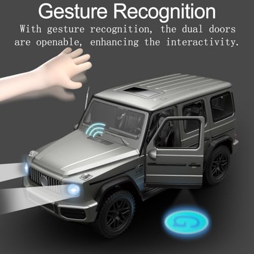 SNACKTANT 24G RC Cars for Kids 114 Remote Control Jeep Toy with LED Lights Gesture Sensing Open Doors Racing SUV Truck OffRoad All Terrain Crawler Vehicle Toy Birthday for Boys - Image 5