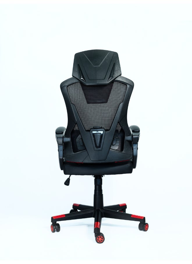 Switch - Ergonomic Home Office Chair, With Swivel Function, Height Adjustable, Comfortable Support, Breathable Mesh Fabric, Easy Assembly, Reliable and Durable, Black/Red - Image 1