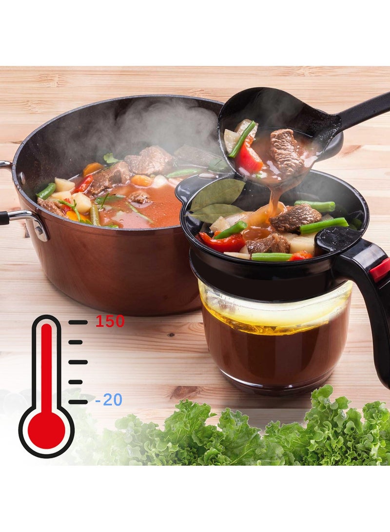 ACYYH Fat Separator for cooking, 4 Cups Plastic Fat Strainers with Bottom Release, Gravy Grease Separator, Soup Oil Separator Measuring Cup - Image 3