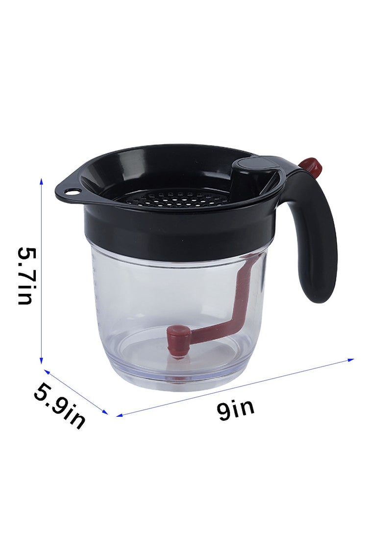 ACYYH Fat Separator for cooking, 4 Cups Plastic Fat Strainers with Bottom Release, Gravy Grease Separator, Soup Oil Separator Measuring Cup - Image 2