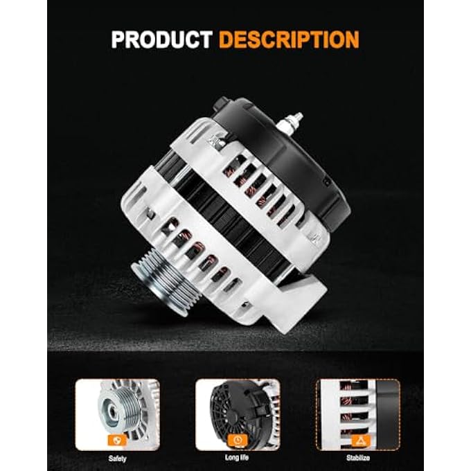 ASAPE New Alternator Fit for 2006 for Cadillac Escalade 6.0L 2005-2007 for GMC Sierra 1500 4.3L 2005-2006 for GMC Sierra 1500 5.3L, Replace OE 8302 - Image 4