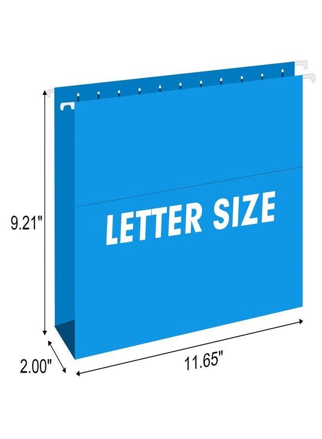 RAZCC Extra Capacity Hanging File Folders, RAZCC 30 Pack Letter Size Reinforced Hanging Folders with Heavy Duty 2 Inch Expansion for Bulky Files, Filing Cabinet, Adjustable Tabs, Assorted Colors - Image 2