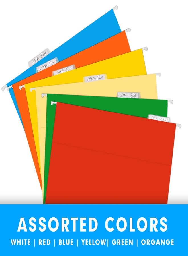 RAZCC Extra Capacity Hanging File Folders, RAZCC 30 Pack Letter Size Reinforced Hanging Folders with Heavy Duty 2 Inch Expansion for Bulky Files, Filing Cabinet, Adjustable Tabs, Assorted Colors - Image 4