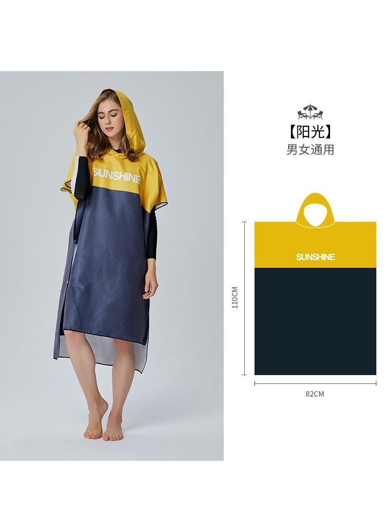 general Microfiber Hooded Wearable Absorbent Quick-drying Beach Bathrobe - Image 1