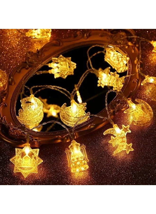 The Bros Ramadan String Lights, Battery-Operated LED Decorative Lights with Stars, Moons. Festival Decor 1.5M/3M- no battery included ((Star & Moon Lantern, 1.5M/150CM))  - Image 3