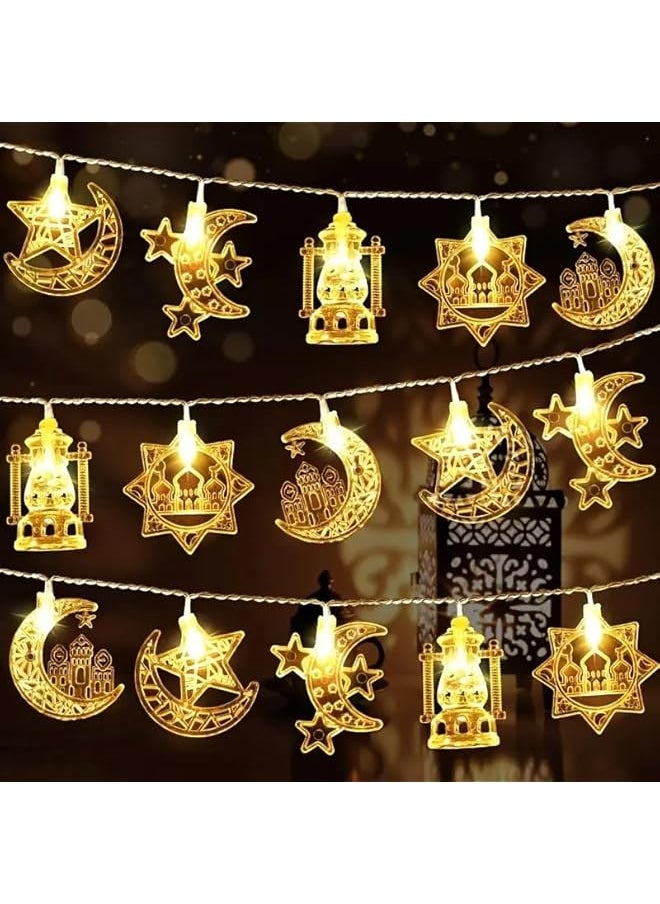 The Bros Ramadan String Lights, Battery-Operated LED Decorative Lights with Stars, Moons. Festival Decor 1.5M/3M- no battery included ((Star & Moon Lantern, 1.5M/150CM))  - Image 2