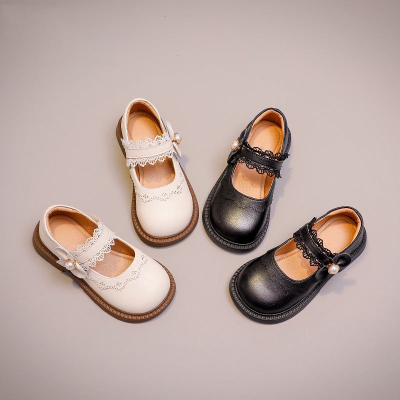 Soft-Soled Girls'' Shoes Kidsren''s Genuine Leather Princess Small Leather Shoes 2025 Spring New Baby Girl Simple Black Shoes - Image 5
