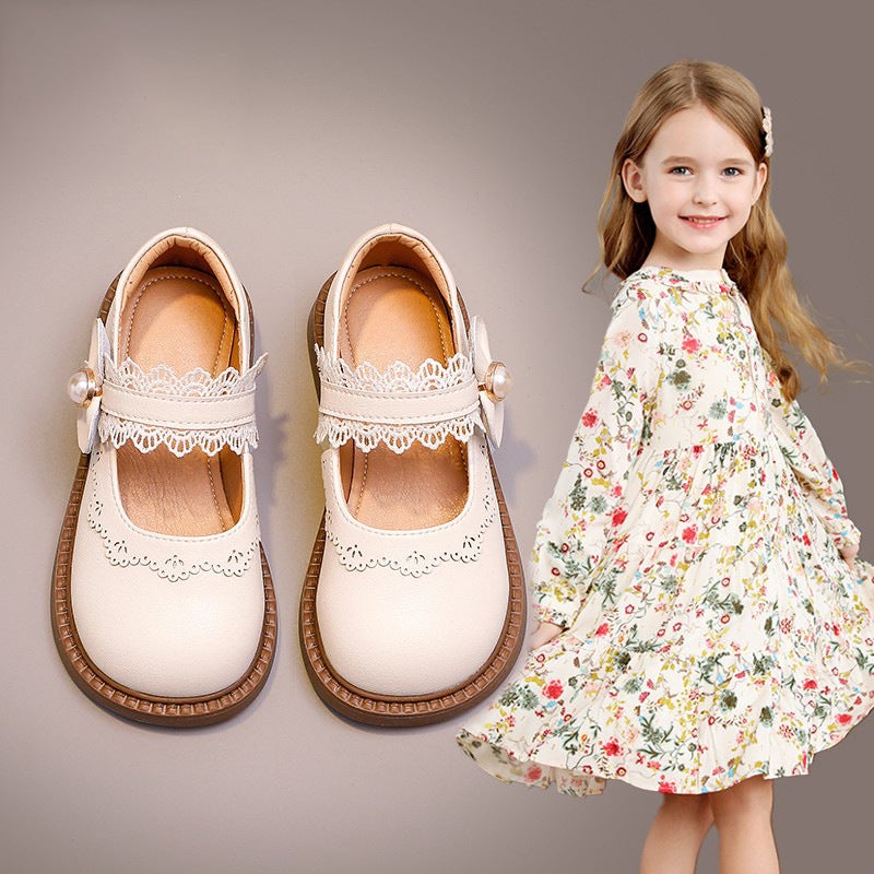 Soft-Soled Girls'' Shoes Kidsren''s Genuine Leather Princess Small Leather Shoes 2025 Spring New Baby Girl Simple Black Shoes - Image 3
