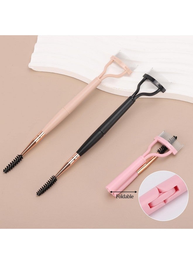 LoveBB 3 Pcs Eyelash Separator Comb With Spoolie Brush Dual Head Lash Separator Tool Eye Lash Comb Brush (Black Pink) - Image 5