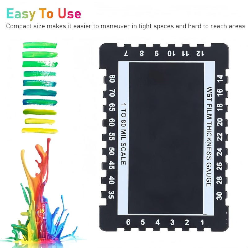 AMAKO Wet Film Thickness Gauge Comb: Aluminium Alloy Double Sided Wet Film Thickness Gauge Card - Mil Scale Step and Notched Gauge Gauge for Paints Resins - Image 4